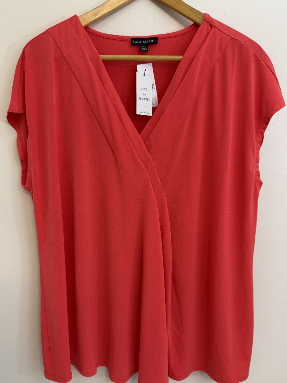 New! Lane Bryant Blouse Womens Plus 18/20 Coral Peach Swing Style Workwear
